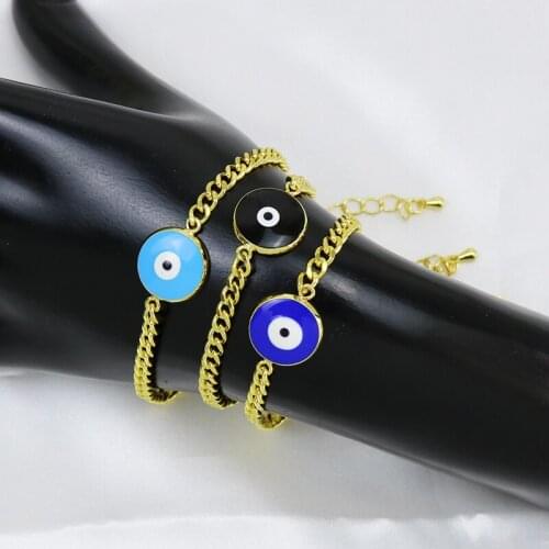 10 Pcs Strand Bracelet Chain Eyes charms Bracelet Bead Colorful Gold chain Bracelet Jewelry Bracelet 8531