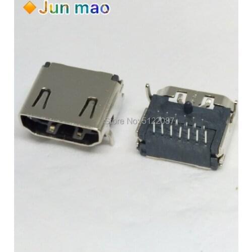 10pcs HDMI 19 Pin Female Plug Female Interface Connector 3 Rows 19pin (7pin 6pin 6pin) 90 Degree HDMI Socket Repair Replacement