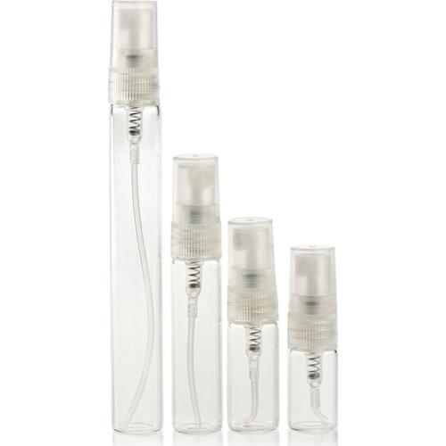 2ml 3ml 5ml 10ml Portable Travel Bottle Refillable Spray Bottle Transparent Glass Perfume Vials Clear Liquid Container 20pcs/lot