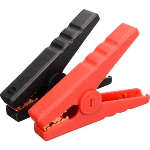 2pcs 100A Car Alligator Clips Battery Clamps Crocodile Clip Red Black Insulated Alligator Clip Clamp