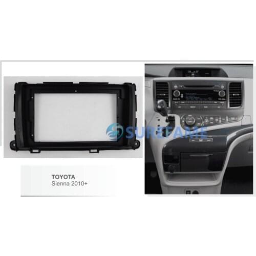 9 inch Car Fascia Radio Panel for Toyota Sienna 2010+ Facia Dash Kit Install Trim Adapter Bezel 9inch Cover Console DVD Plate
