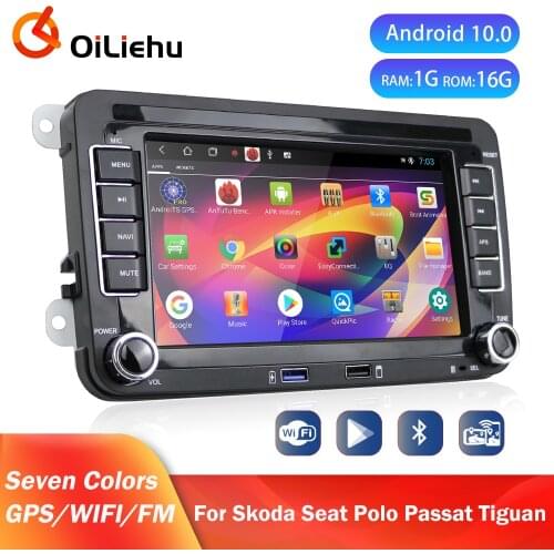 OiLiehu 2 Din Android Car Radio Multimedia Player GPS Stereo Receiver For Golf/Polo/Tiguan/Passat b6/b7/SEAT/Leon/Skoda/Octavia
