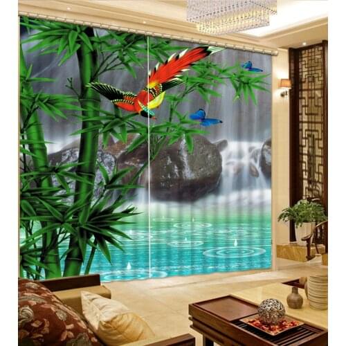 Bamboo Door Curtains Photo Printing Living Room Curtains Window Decorative