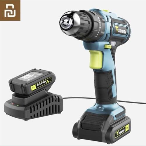 Youpin Tonfon Wireless Electric Cordless Drill Impact Power Driver 12V/20V 2000mAh 2 Speed Forward Reverse Rotation for home