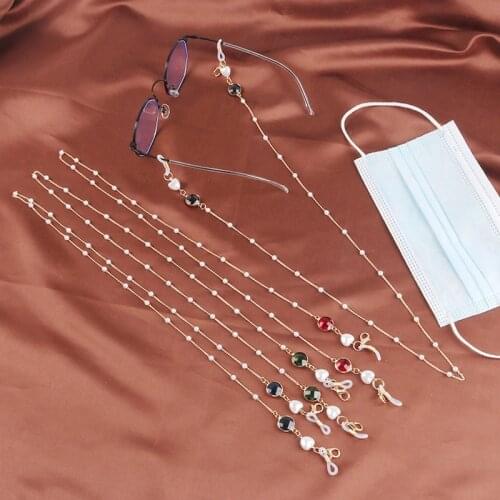 Fashion Pearls Sunglasses Chains For Women Metal Charms Eyeglasses Lanyard Necklace Glasses Holder Strap Cord Eyewear Retainer
