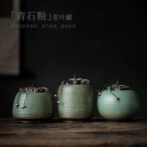 Japanese Style Tea Jar Storage Of Tea Bags Box Tea Caddy Travel Vintage Green Tea Box Organizer Theedoos Tea Container BC50CG