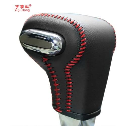 Yuji-Hong Car Gear Covers Case for Volkswagen Golf 6 Passat CC Touran Tiguan Polo Automatic Shift Collars Genuine Leather Cover