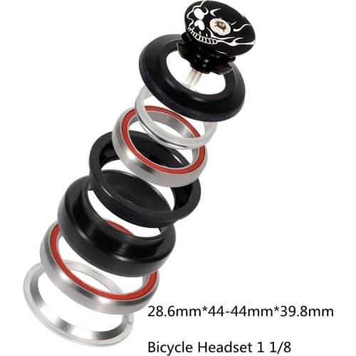 CNC Bicycle Headset 1 1/8 44-44mm*39.8mm Straight Tube Frame To Tapered Tube Fork Steer Column Integrated System