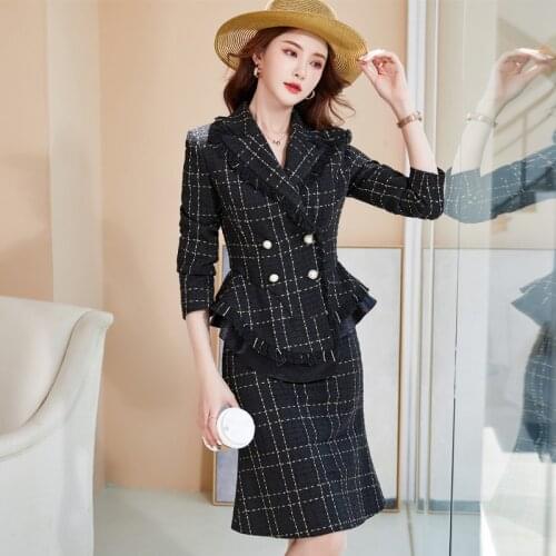 Formal Women Business Suits with Skirt and Jackets Coat Professional Office Work Wear High Quality Fabric OL Styles Blazers Set