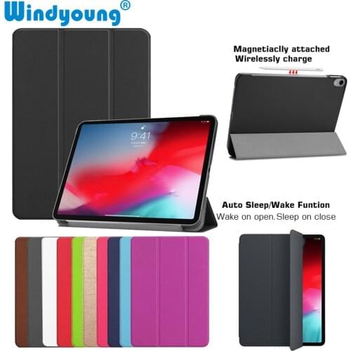 For iPad Pro 11 2018 Case Support Wireless Charge for Apple Pencil Auto Sleep/Wake Smart Case for iPad Pro 11 Ultra-thin Funda