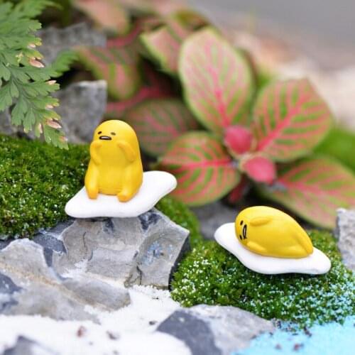 ZOCDOU 1 Piece Cartoon People Yolk Chicken Egg White Micro Scene Model Figurine Spain Gardening Crafts DIY Desk Room Ornament