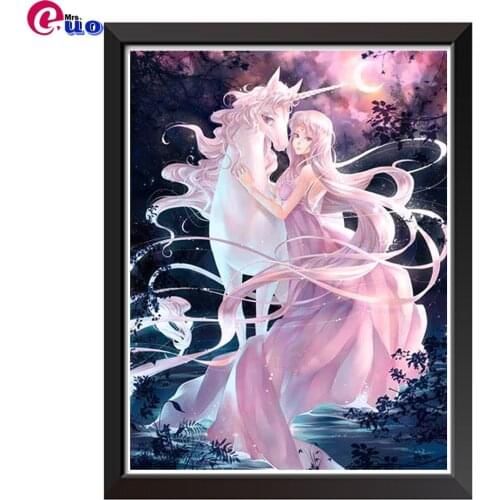 Unicorn fairy Diamond Painting Cross Stitch Full Square round drill Diy Diamond Mosaic cartoon Diamond Embroidery sale