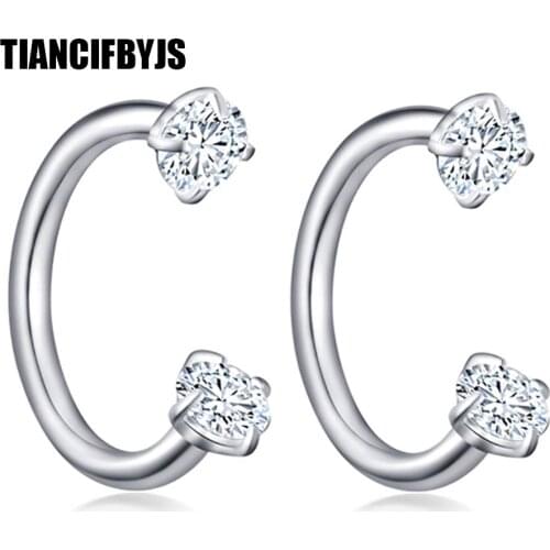 TIANCIFBYJS Rose Gold Silver Gold Steel Tragus Hoop Earring Nose Piercing Rings Studs Body Jewelry Septum Pircing Ombligo 20pcs