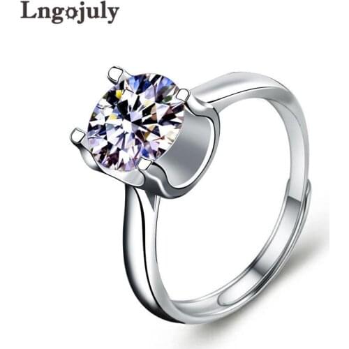925 Sterling Silver 1ct 2ct Classic Style Diamond Jewelry Moissanite Ring Wedding Party Anniversary Ring For Women Fine Jewelry