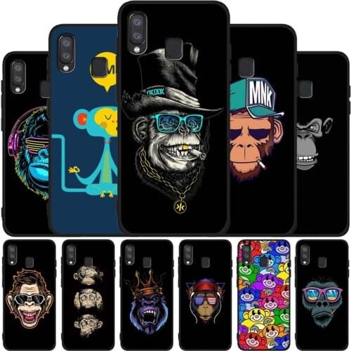 Monkey Soft Case For Samsung A10 A30 A40 A50 A70 M10 M20 M30S M40 A01 A21 A31 A51 A71 A20E black Case