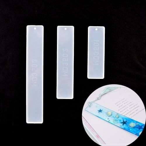 3pcs DIY Bookmark Resin Mold Set Rectangular Ruler Jewelry Mold Silicone Epoxy Marque Page Moldes De Silicona For DIY Craft Art