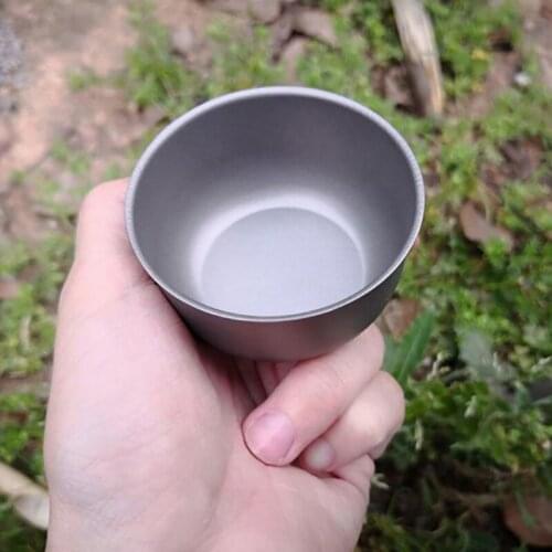 62ml Lightweight Titanium Wine Water Small Cup Portable Camping Hiking Outdoor Tableware Applicable Handiness Round Cup