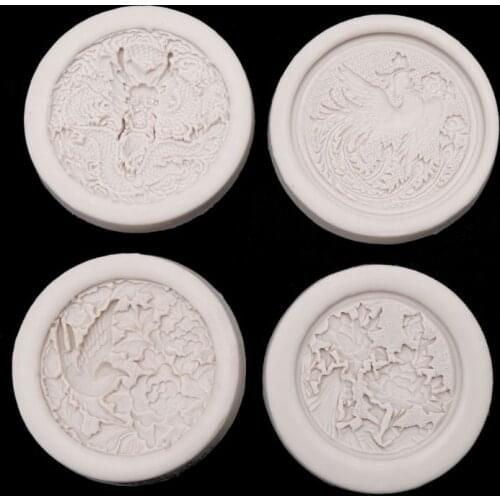 2021 New Dragon Phoenix Peony Flower Silicone Mold Resin Casting Jewelry Making Tools
