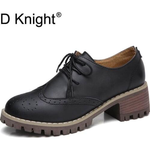 New Fashion Carved Round Toe Lace Up Women Oxfords Vintage Genuine Cow Leather Oxfords For Women Ladies Casual Low Heeled Shoes