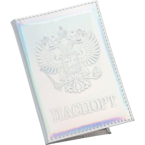 Russian white pu leather national Passport Holder Protector Wallet Business Card Holder Soft Passport Cover PU Leather