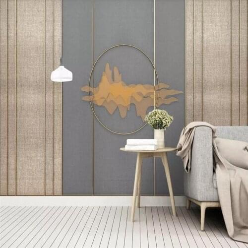 Custom Mural Wallpaper Simple Landscape Style Metal Fabric Screen Background Wall Painting
