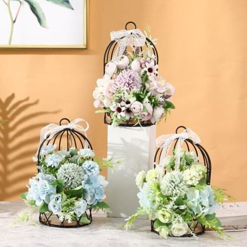 Simple Metal Birdcage Flower Stand Wedding Floral Accessories Home room Furnishing Crafts Hotel Club Table Ornaments Decoration