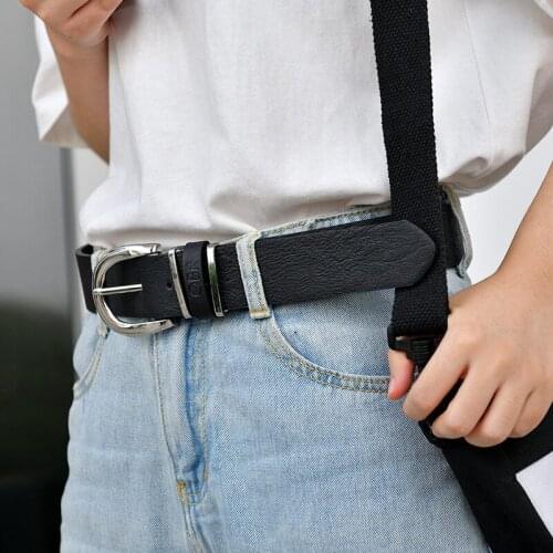 Womens Genuine Leather Fashion Retro Belt High Quality Luxury Brand Ladies Metal Double Buckle New Belt with Jeans