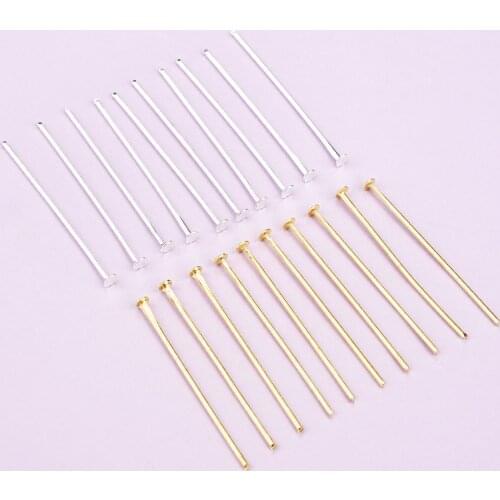 15/20/30/40/50mm Flat Head Pins Gold Silver 200pcs/Bag Headpins Eye Pins Needles Supplies DIY Jewelry Making Findings