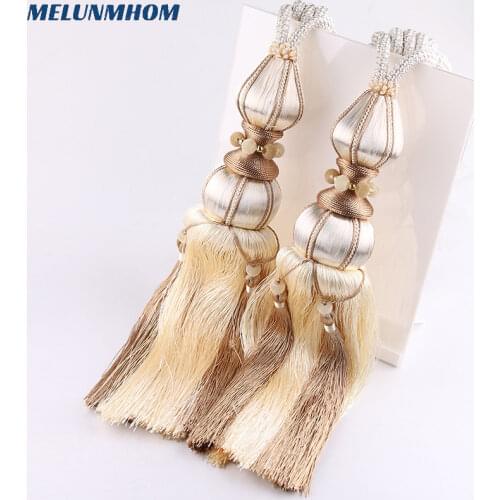 Hand-woven silk tie ball hanging ball curtain hook curtain fringed curtains pendant home decoration curtain accessories tieback