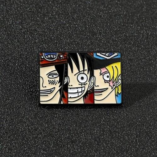 Creative Anime Luffy Enamel Pins Kids Cosplay Metal Jewelry Cute Cartoon Brooch Fashion Backpack Lapel Badge Accessories Gifts