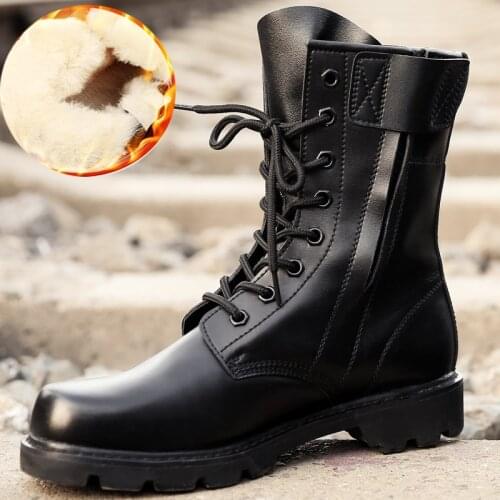 Genuine Leather Outdoor Military Boots Male Special Forces Tactical Botas Training High Martin Shoes Combat Hunting Equipment
