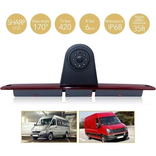 Waterproof Night Vision 3Rd Brake Light Reversing Camera for Van Mercedes Sprinter W906 324H 524H/VW Crafter Transporter 2006-20