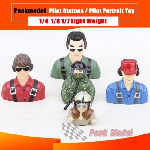 High Quality Light weight 1/4 1/6 1/7 Scale Pilot Statues/Pilot Portrait Toy for RC Airplane
