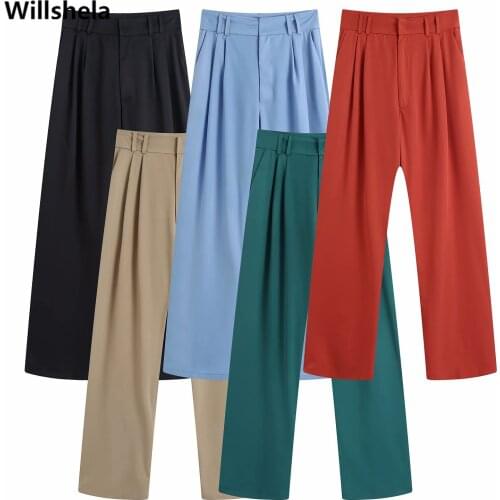 Женские брюки широкие Willshela China At AliExpress