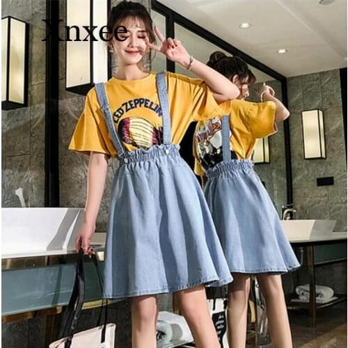 Cute Elegant Sweet Casual Overalls Skirts Women Plus Size 5xl Loose Ruffles Summer Bud Skirts Jeans Midi Denim Skirts Fashion