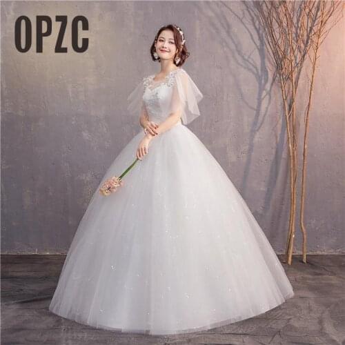 New Sweetheart Cap Sleeve Wedding Dresses Lace Applique Plus Size Wedding Gown Robe De Mariee Bride Vestido De Noiva Simple