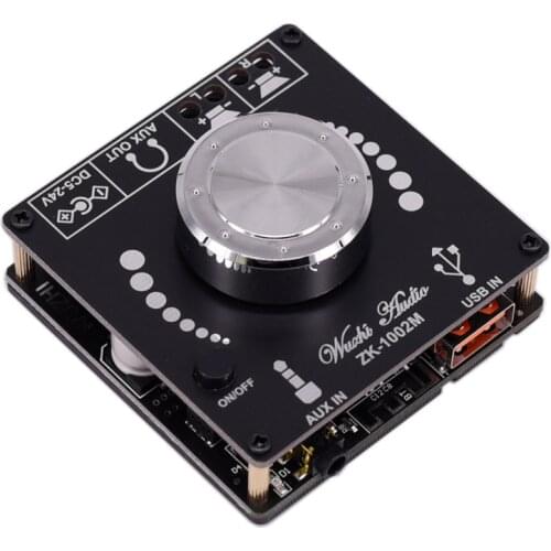 ZK-1002M 100W+100W Bluetooth 5.0 Power Audio Amplifier Board Stereo AMP Amplificador Home Theater AUX USB
