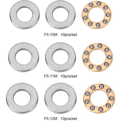 10pcs F5-10M, F5-11M, F5-12M Thrust Ball Bearing Miniature High Precision Flat Steel Bearings Set bearing axial