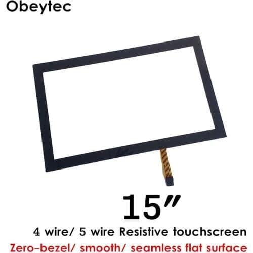 15" Zero Bezel Touch Panel with Smooth flat surface 5 wire Resistive Technology WITHOUT CONTROLLER (TS150A5BC03)