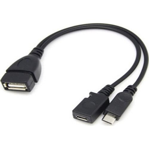 2 In 1 OTG Adapter Micro USB Host Power Y Splitter USB To Micro 5 Pin Male Female Cable for Android Phone Accessories