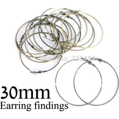 200piece 30mm Antique brass bronze french hook earring backs nickel free hoop earring findings