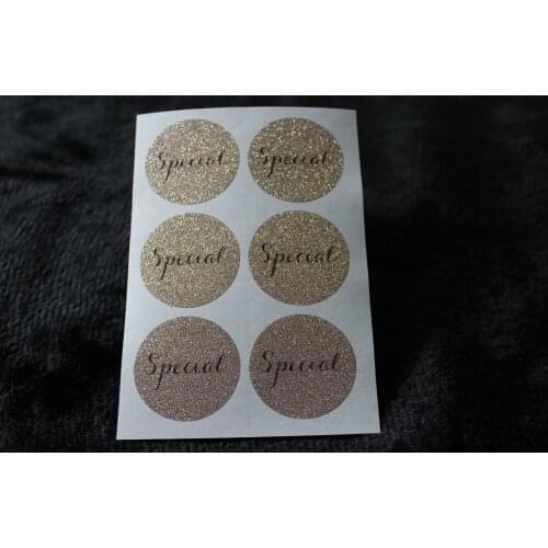 3.8cm Special Rose gold glitter classic round sticker