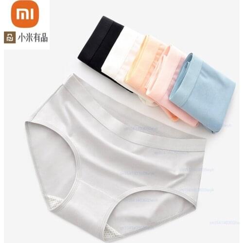 3pcs Xiaomi Antibacterial Underwear Women Comfortable Breathable Skin-friendly Mid-waist Seamless Briefs Mijia Cotton