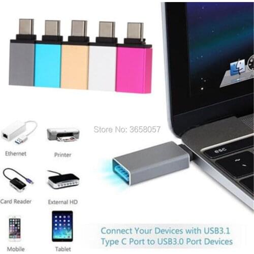 3000pcs USB Type C Adapter Male to USB 3.0 Female USB Type-C OTG Adapter Converter for Nexus 5X 6P Macbook for Google Nokia N1