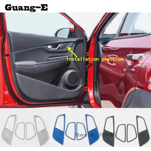For Hyundai Kona Encino Kauai 2017 2018 2019 2020 Car Sticker Body Trim Door Inner Handle Bowl Frame Lamp Accessory Parts 4pcs
