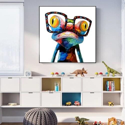 Abstract Frog Graffiti Art Canvas Paintings Animals Oil Paintings Print On Canvas Art Pictures Posters And Prints Kid Room Decor
