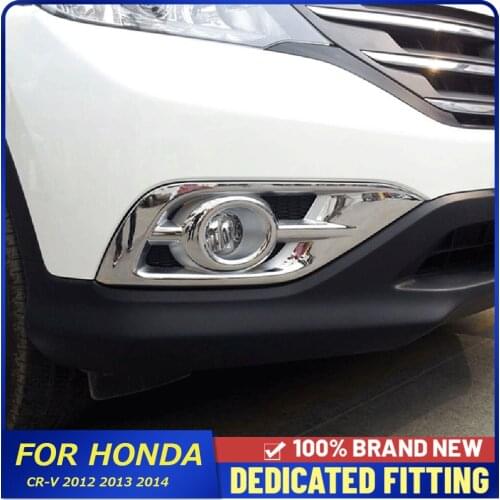 Auto Parts For Honda CR-V CRV 2012 2013 2014 ABS Chrome Car Body Front Fog Lamp Frame Cover Trims Stickers
