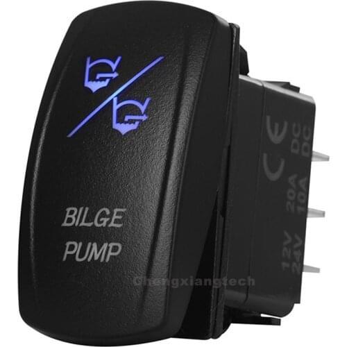 Auto / Off / Manual Rocker BILGE PUMP Switch Blue Led Car Boat Truck Marine (On) Off On Momentary Toggle Switch 12V 24V DPDT