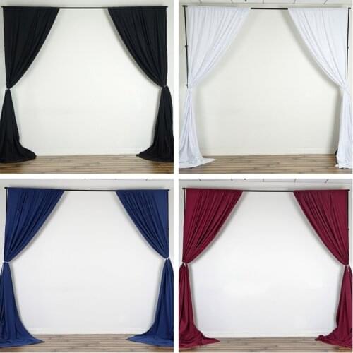 White Black Color Polyester Panel Wedding Backdrop Curtain Stage Background Photo Booth Our Door Wedding Event Party Decoration