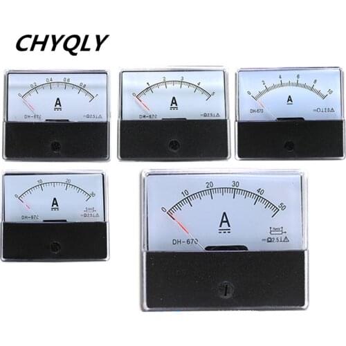 Pointer Analog Amp Panel Meter Current Ammeter DC 0-75A 75A free shipping